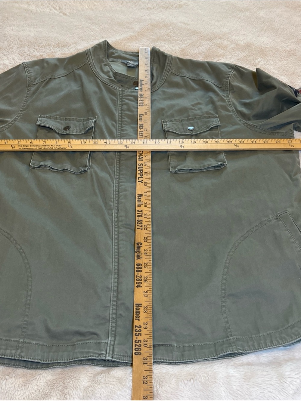 Natural Reflections Utility Jacket Olive Green Aztec Design 98% Cotton Women 2X - Picture 9 of 12